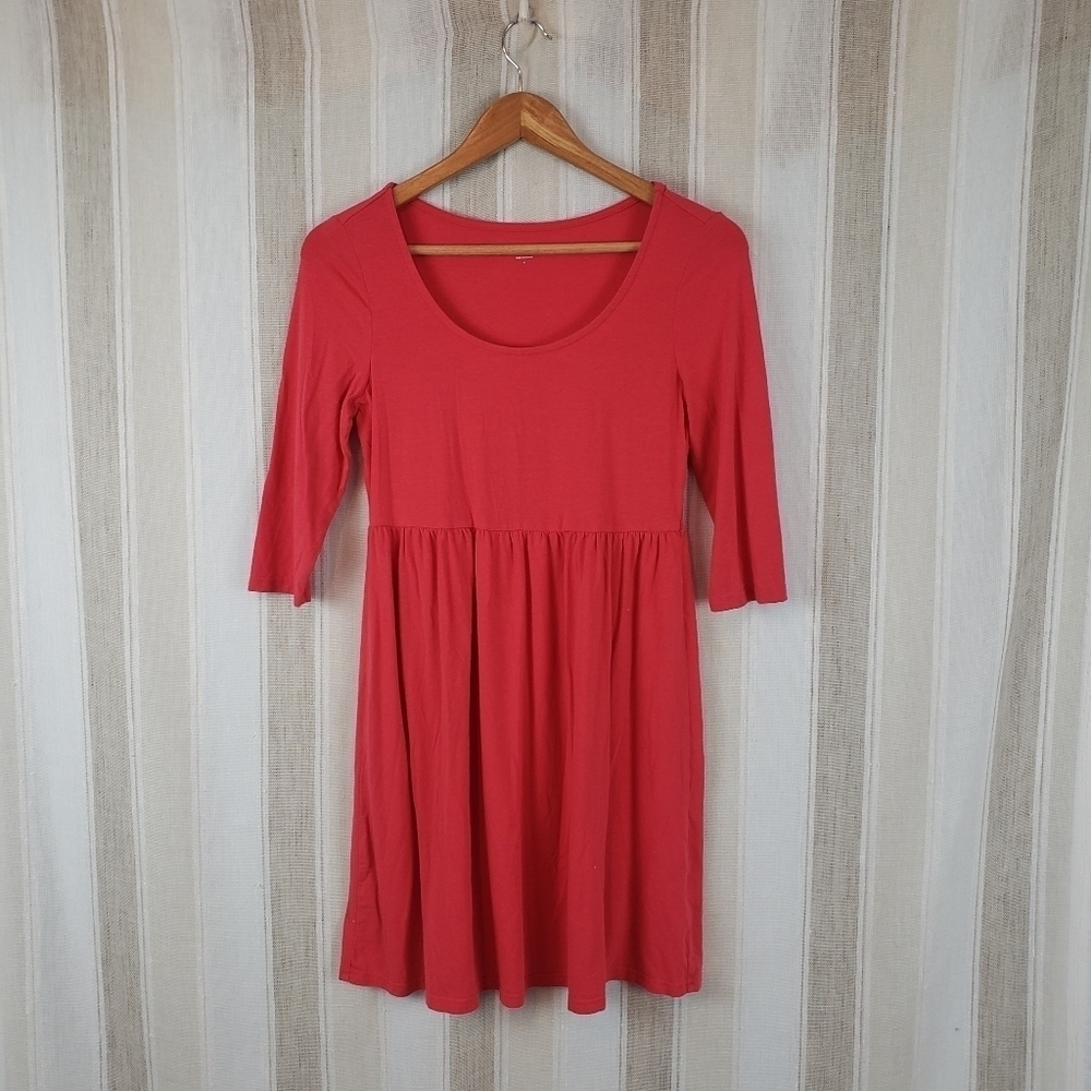 Green Cotton‎ by Garnet Hill Dress Coral Size Extra Small